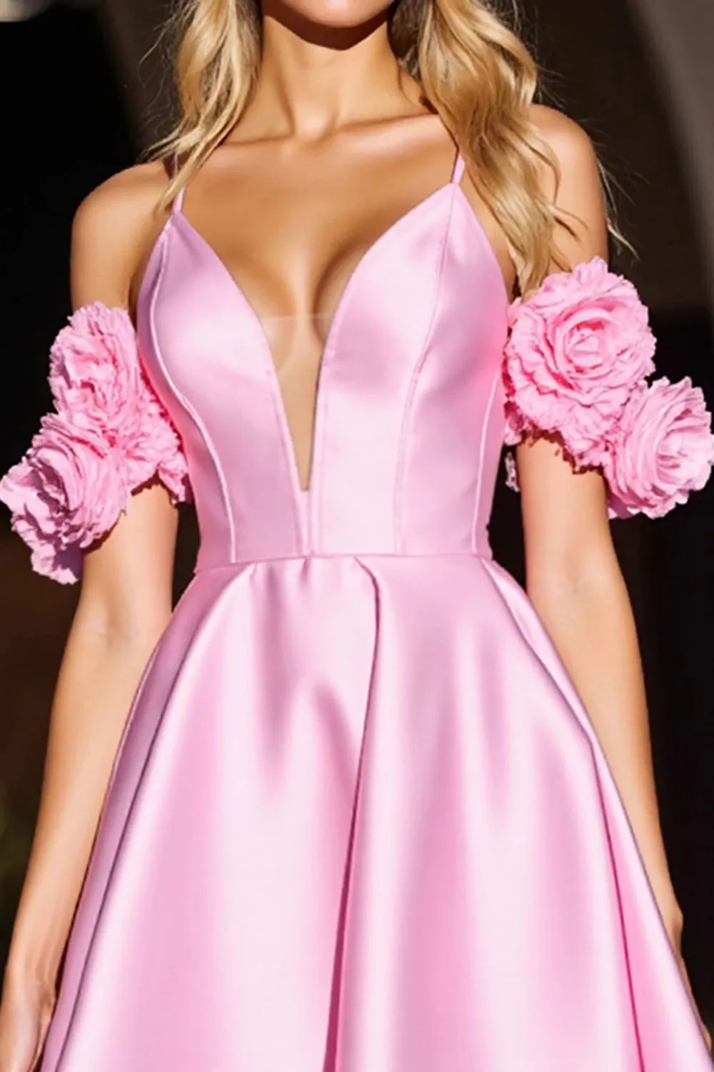 Pink Corset Cute Homecoming Dress with 3D Flowers sold by Zapaka product image thumbnail 3
