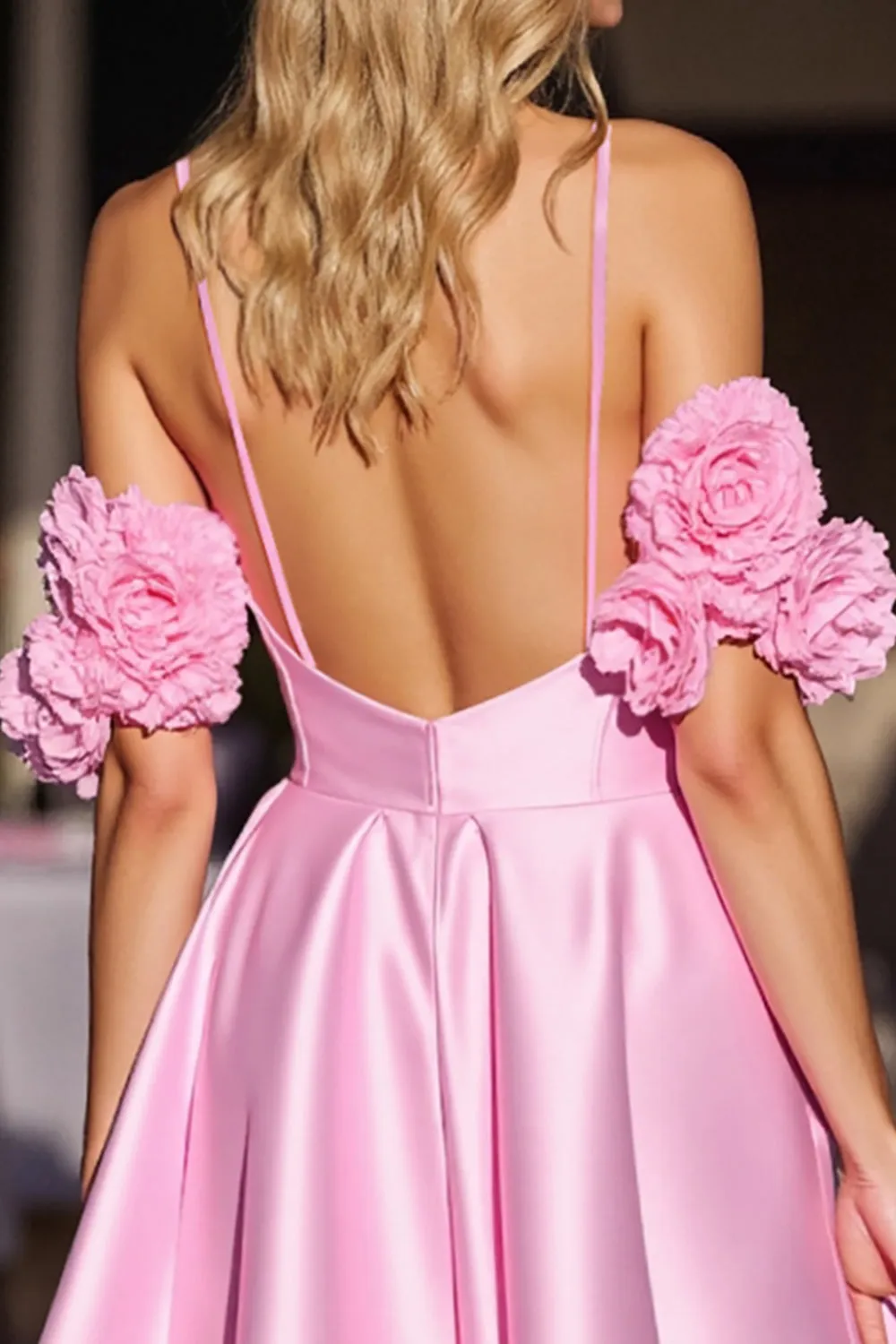 Pink Corset Cute Homecoming Dress with 3D Flowers sold by Zapaka product image thumbnail 4