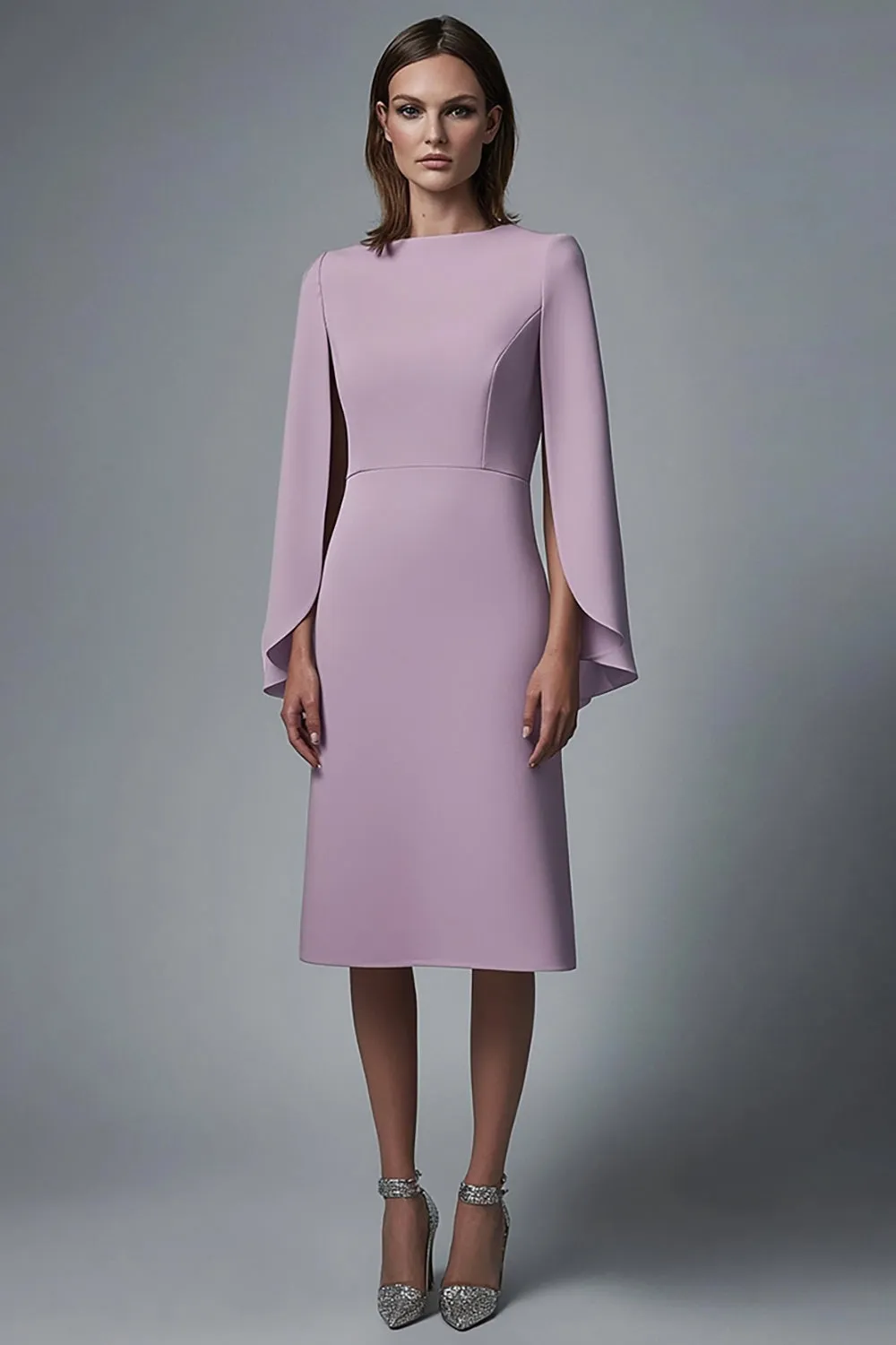 Wisteria Sheath Bateau Neck Midi Work Dress sold by Zapaka