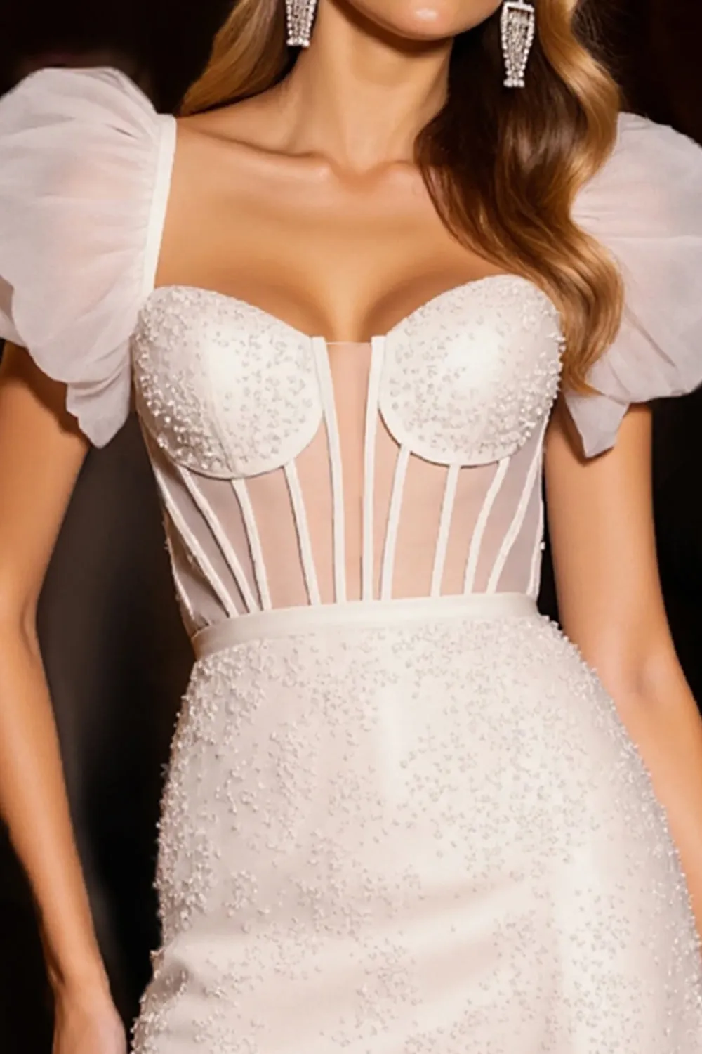 Ivory Corset Short Homecoming Dress with Ruffles sold by Zapaka product image thumbnail 3