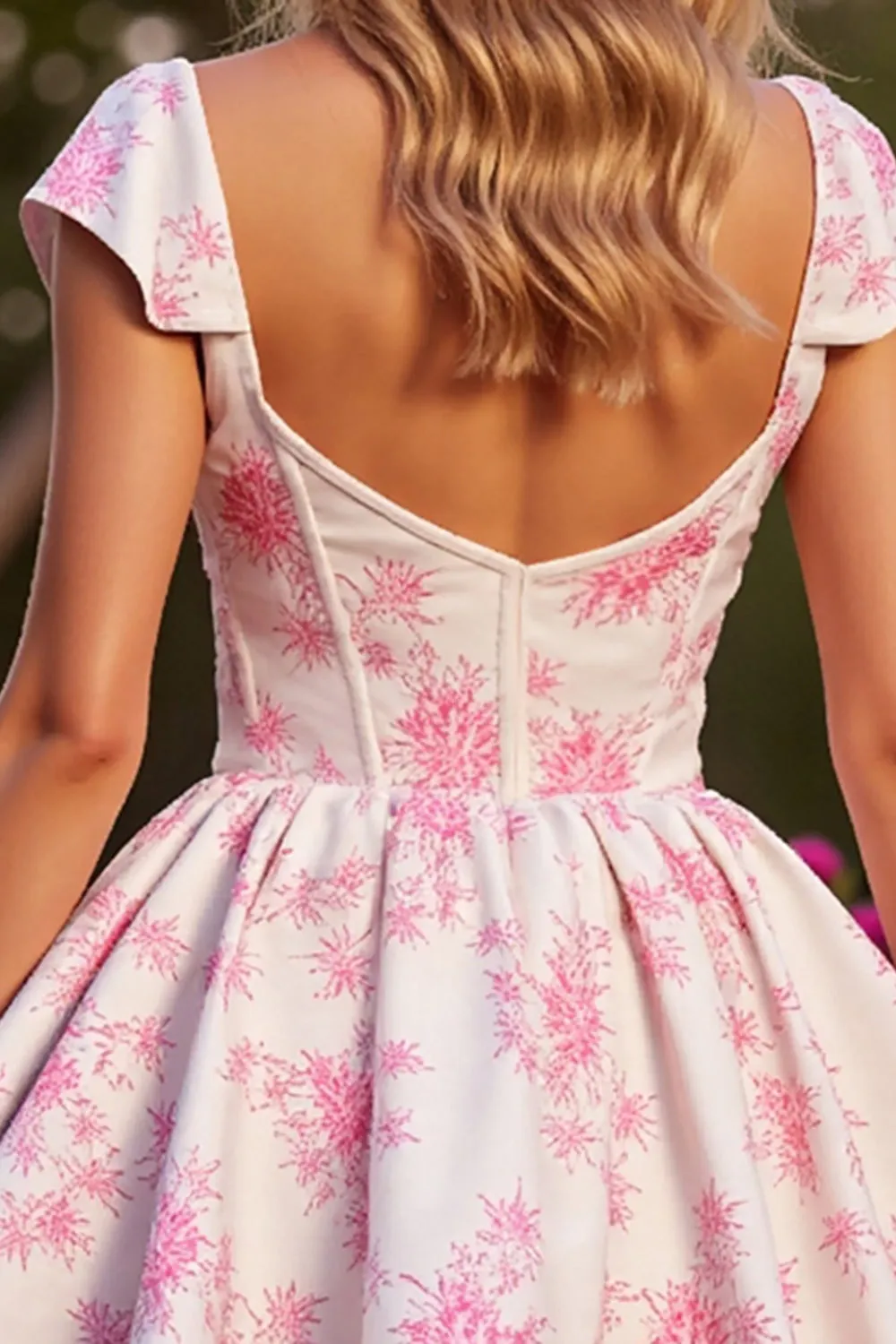Pink Flower Corset Short A Line Homecoming Dress sold by Zapaka product image thumbnail 5