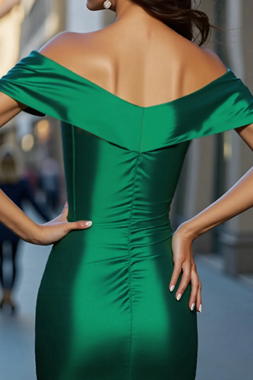 Off The Shoulder Dark Green Cut Out Bodycon Homecoming Dress sold by Zapaka product image thumbnail 4