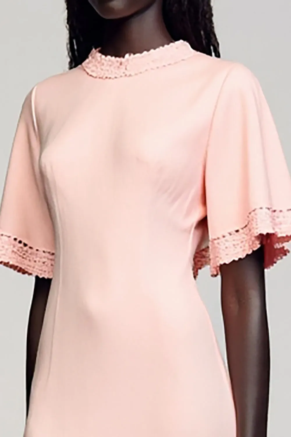 Pink A Line Short Sleeve Wedding Guest Dress sold by Zapaka product image thumbnail 3
