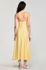 Yellow Crepe Halter A Line Wedding Guest Dress sold by Zapaka