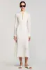 White Cut Out Sheath Long Sleeve Wedding Guest Dress sold by Zapaka