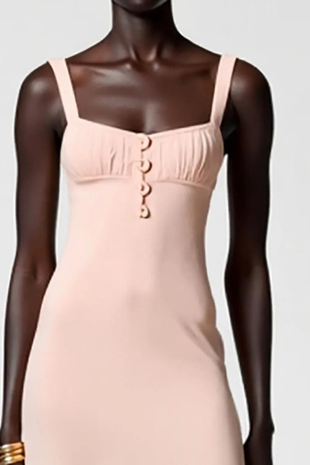 Pink Chiffon A Line Midi Wedding Guest Dress sold by Zapaka product image thumbnail 3