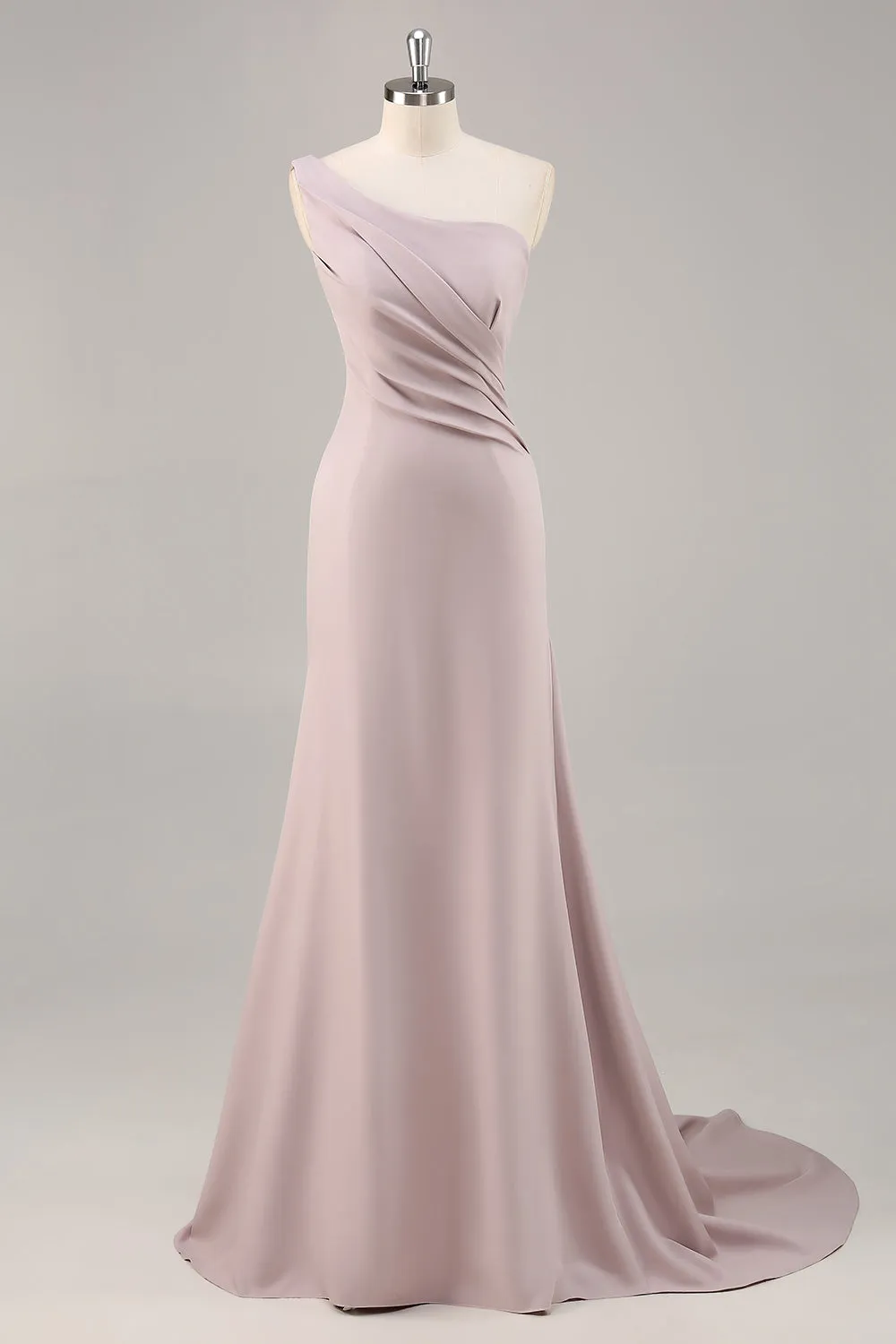 One Shoulder Mermaid Long Khaki Formal Dress sold by Zapaka