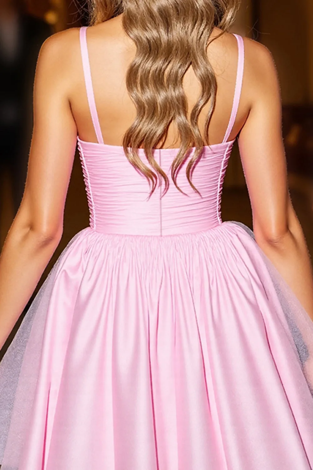 A Line Pink Ruched Homecoming Dress sold by Zapaka product image thumbnail 4