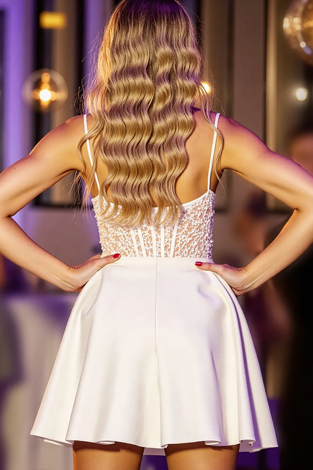 Corset White Appliqued Homecoming Dress sold by Zapaka product image thumbnail 2