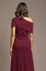 Burgundy A Line Long Mother Of The Bride Dress With Slit sold by Zapaka