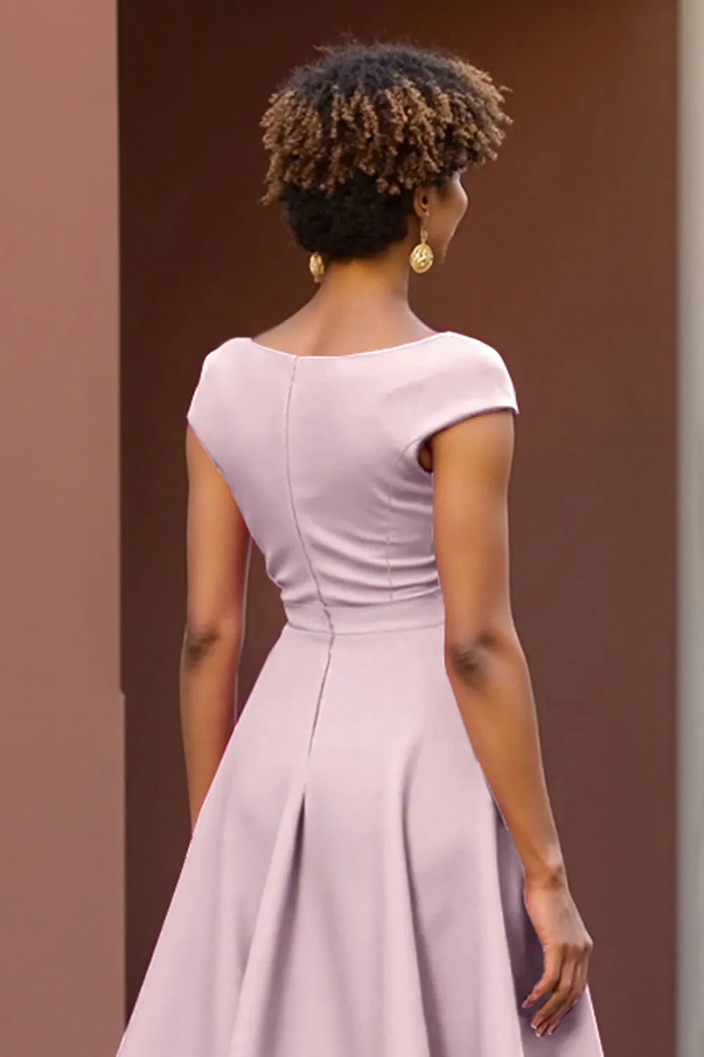 Dusty Rose A Line V Neck Mother Of The Bride Dress sold by Zapaka product image thumbnail 4