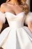 Off The Shoulder White A Line Cocktail Dress with Feathers sold by Zapaka