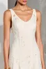 White A Line Midi Wedding Guest Dress With Appliques sold by Zapaka