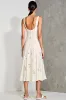 White A Line Midi Wedding Guest Dress With Appliques sold by Zapaka