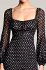 Black A Line Polka Dots Wedding Guest Dress With Long Sleeves sold by Zapaka