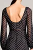 Black A Line Polka Dots Wedding Guest Dress With Long Sleeves sold by Zapaka