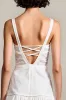 White A Line Midi Wedding Guest Dress with Belt sold by Zapaka