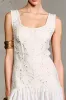 White Scoop Neck A Line Wedding Guest Dress sold by Zapaka