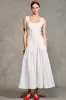 White Scoop Neck A Line Wedding Guest Dress sold by Zapaka