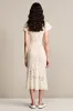 Lace Apricot A Line Wedding Guest Dress sold by Zapaka