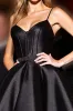 Black Satin Corset Spaghetti Straps A Line Short Homecoming Dress sold by Zapaka