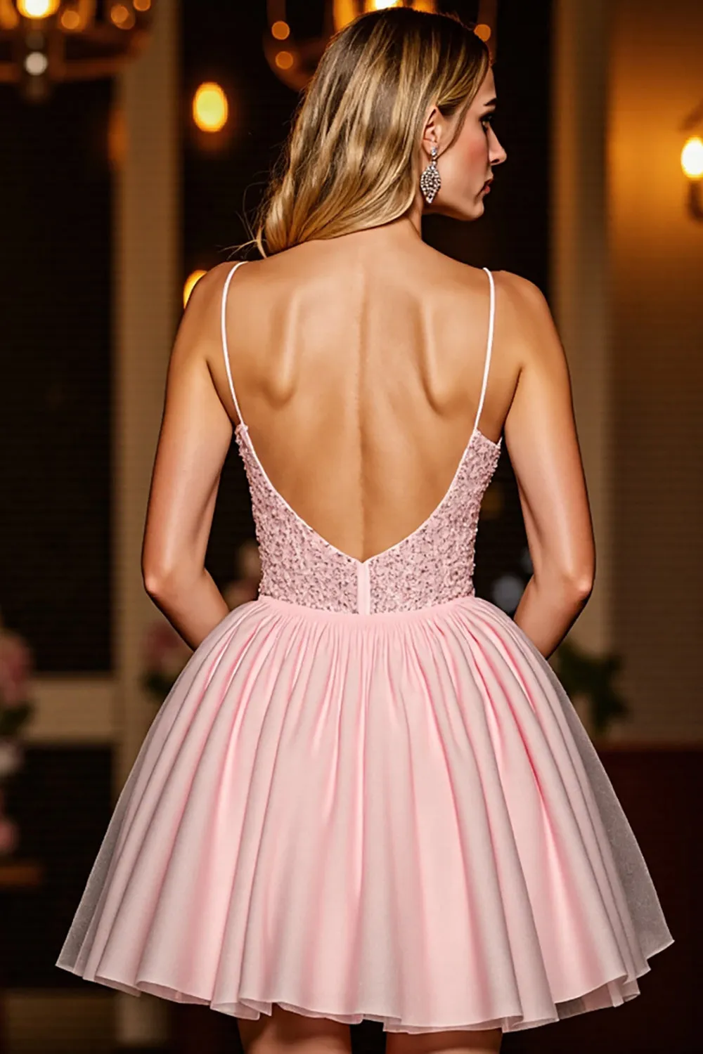 A Line Corset Mini Blush Homecoming Dress sold by Zapaka product image thumbnail 2
