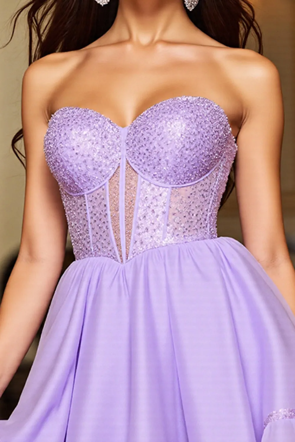 Sparkly Purple Sweetheart Corset Short Homecoming Dress sold by Zapaka product image thumbnail 4