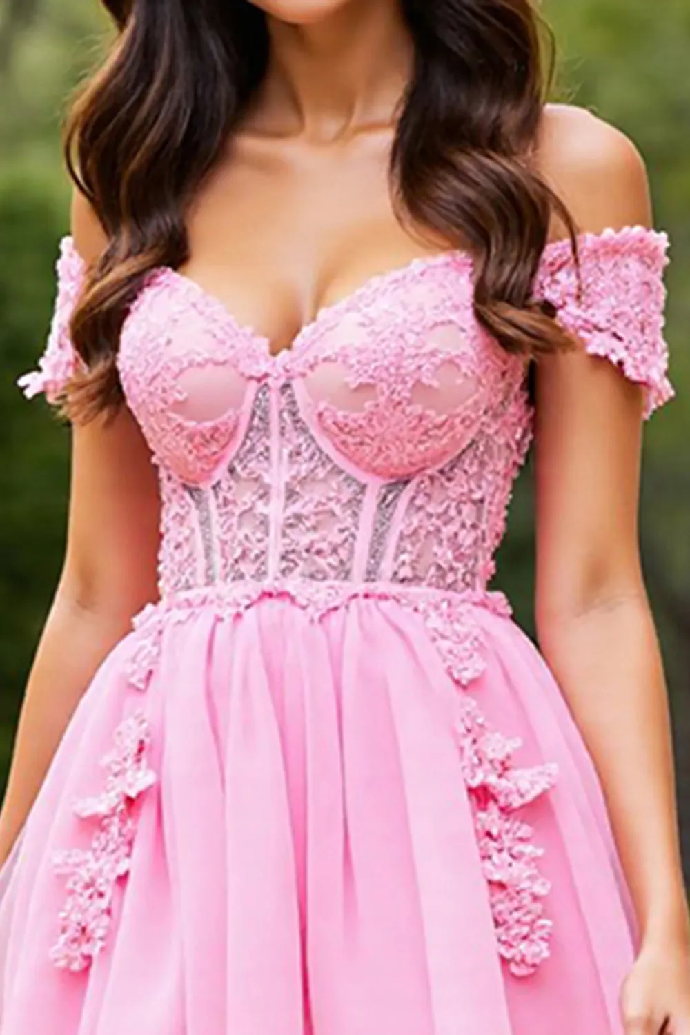 Pink Corset Short Homecoming Dress with Appliques sold by Zapaka product image thumbnail 4