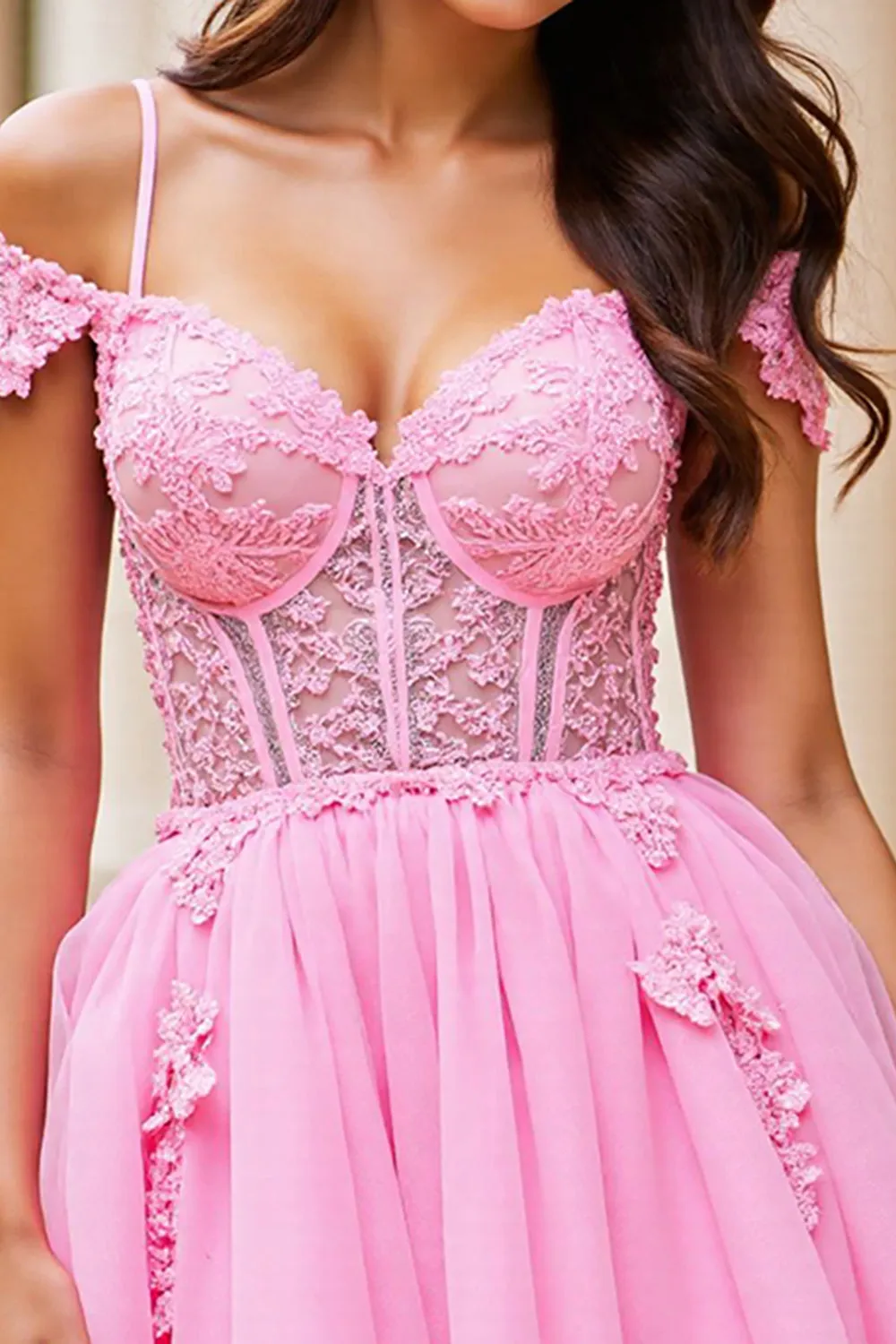Pink Corset Short Homecoming Dress with Appliques sold by Zapaka product image thumbnail 5