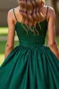 A Line Corset Dark Green Satin Short Homecoming Dress sold by Zapaka