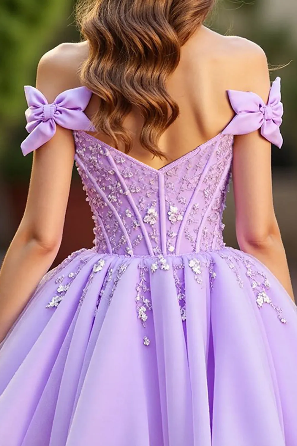 Sparkly Lavender Corset Tulle Short Homecoming Dress with Sequins sold by Zapaka product image thumbnail 4