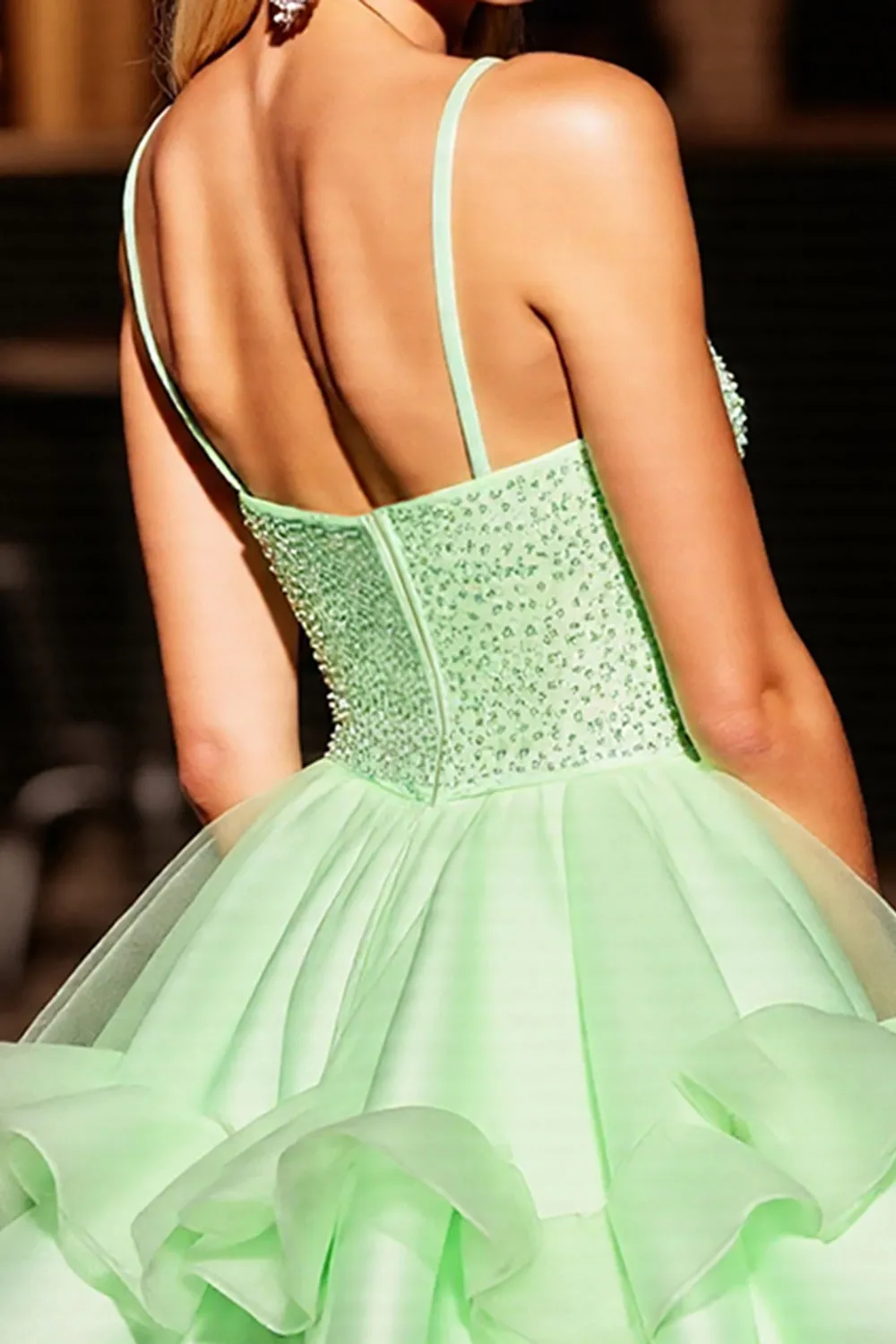 Corset Green A Line Homecoming Dress with Sequins sold by Zapaka product image thumbnail 4