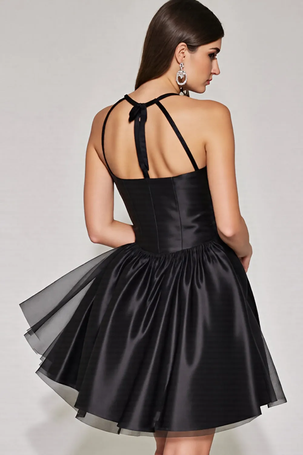 Halter Black A Line Keyhole Homecoming Dress sold by Zapaka product image thumbnail 2
