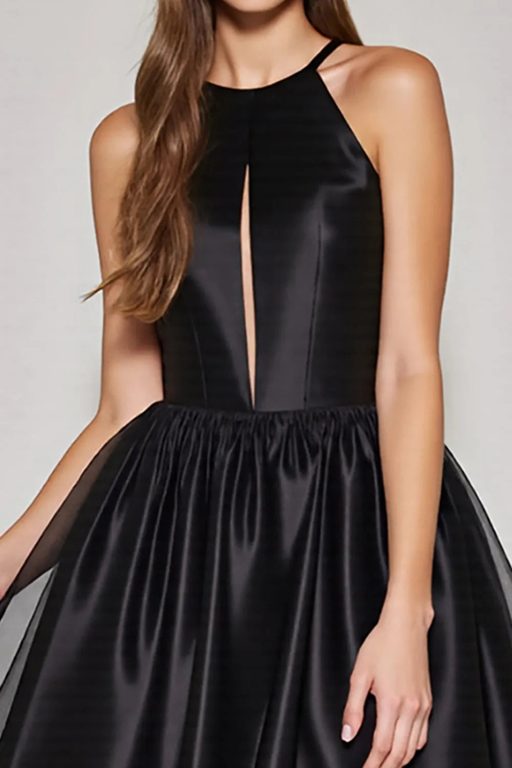 Halter Black A Line Keyhole Homecoming Dress sold by Zapaka product image thumbnail 3