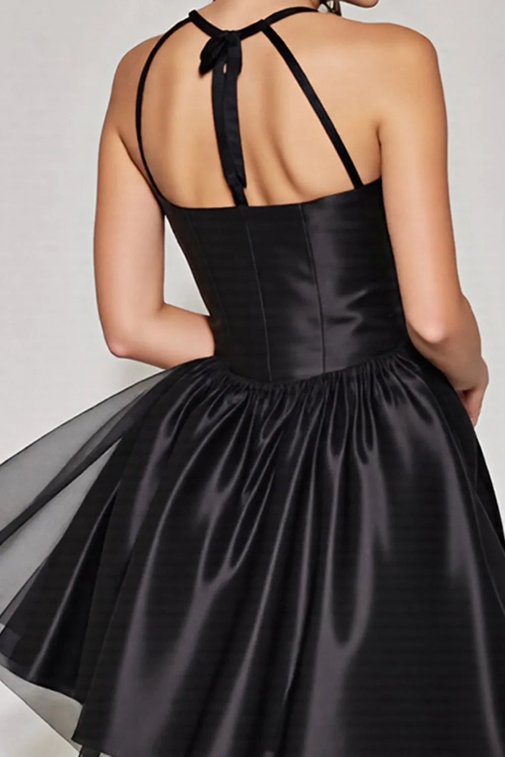 Halter Black A Line Keyhole Homecoming Dress sold by Zapaka product image thumbnail 4