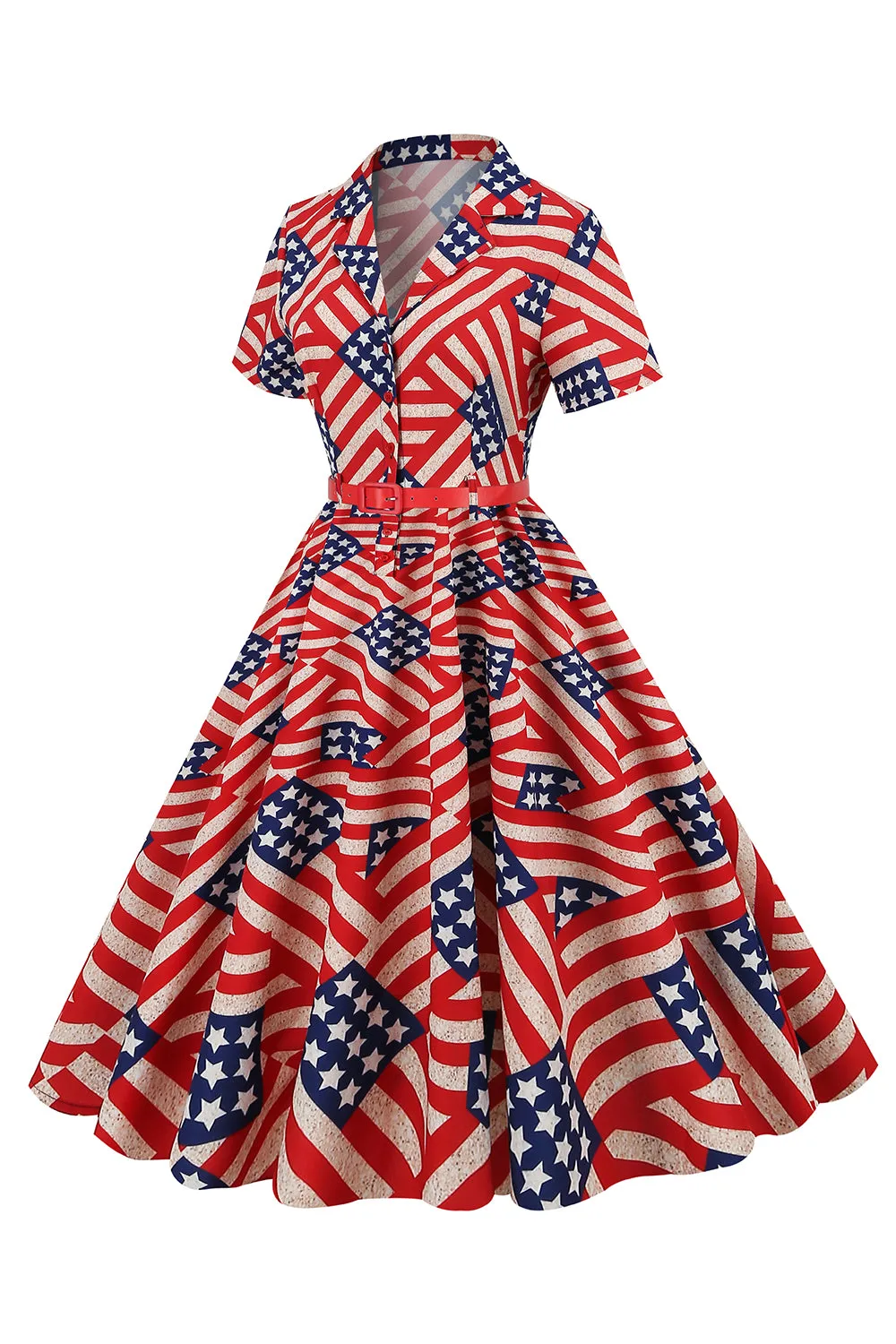 American Flag Print Vintage Dress sold by Zapaka product image thumbnail 3
