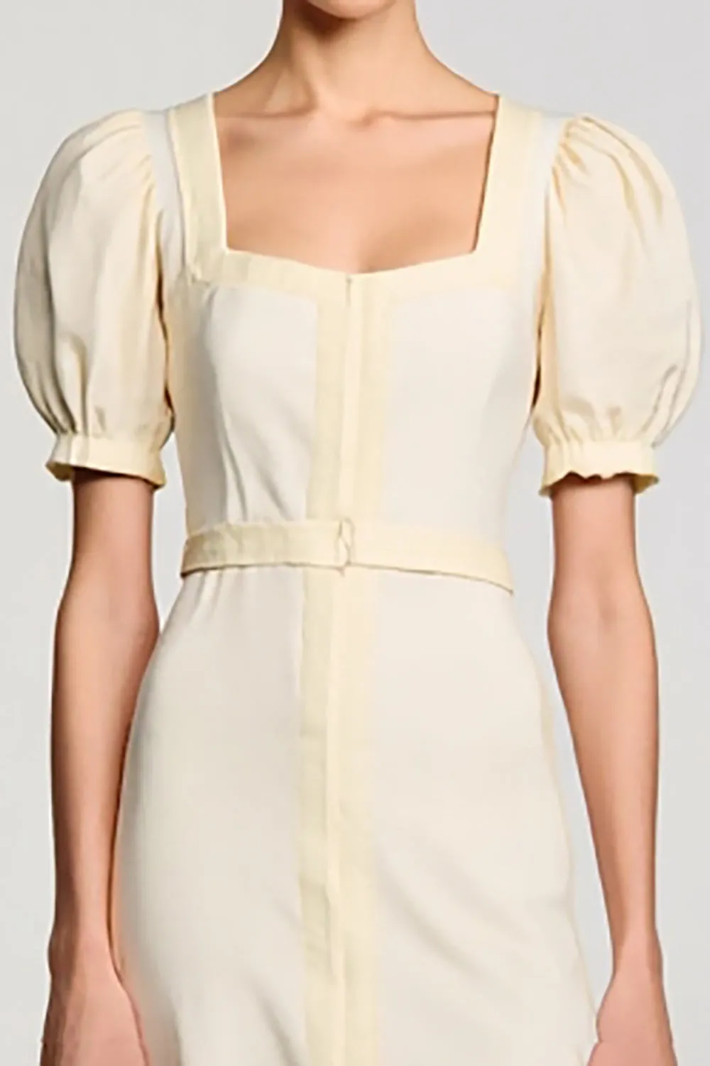 Apricot A Line Puff Sleeve Wedding Guest Dress sold by Zapaka product image thumbnail 3