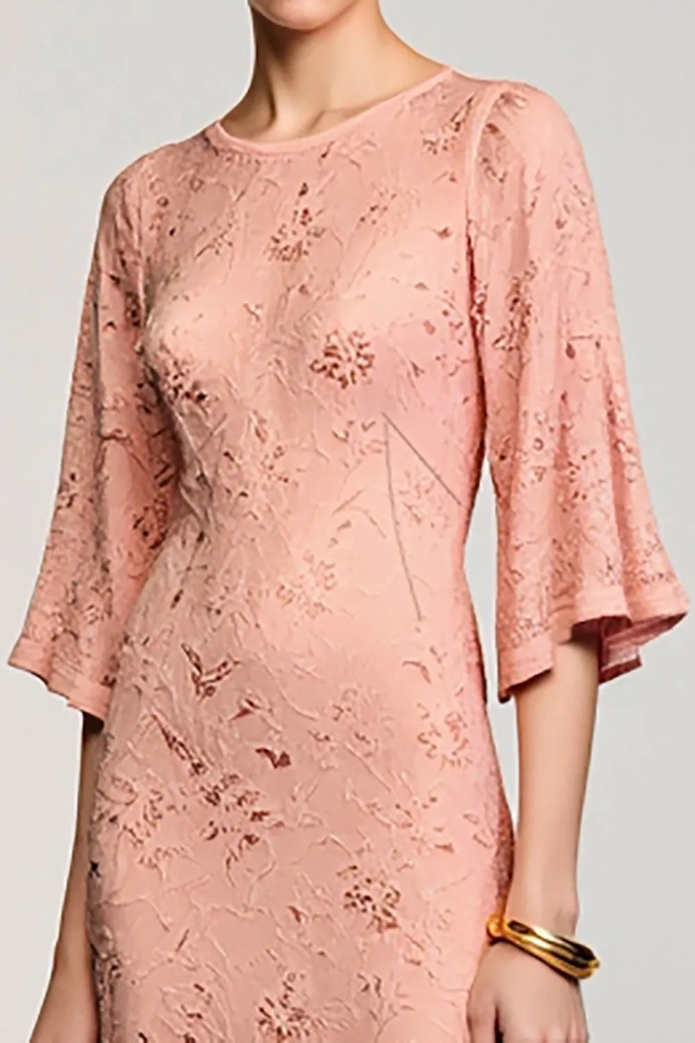 Desert Rose Ruffled Sleeve A Line Wedding Guest Dress With Appliques sold by Zapaka product image thumbnail 3