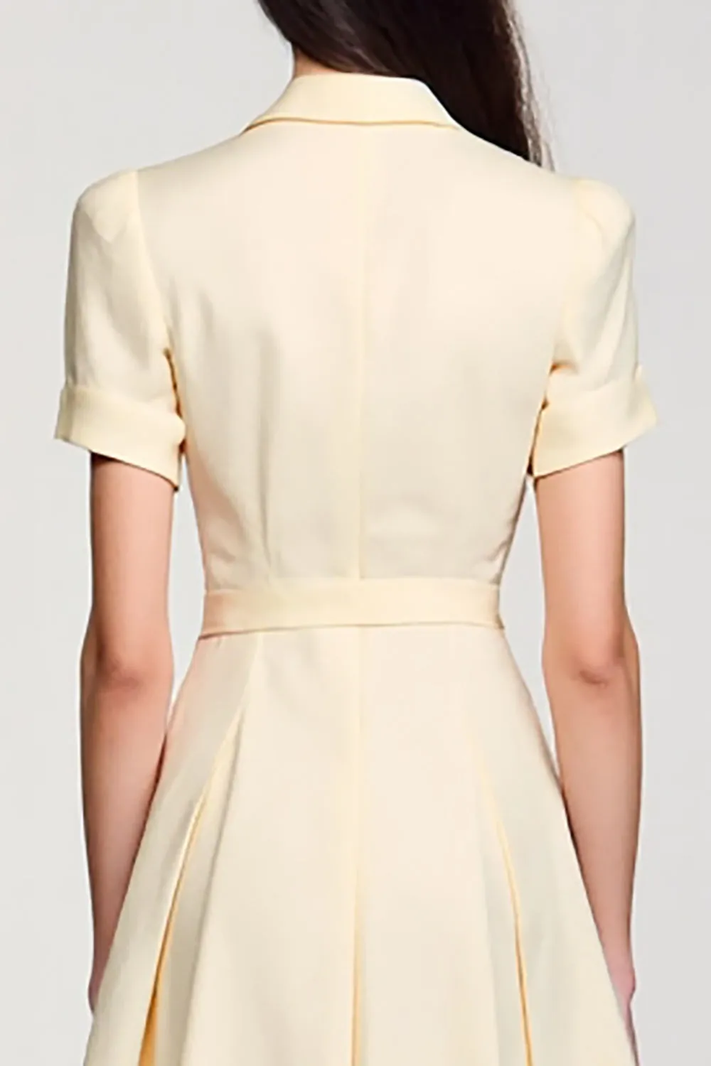 Apricot Simple A Line Midi Wedding Guest Dress sold by Zapaka product image thumbnail 4