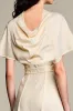 Ivory Cowl Neck A Line Wedding Guest Dress sold by Zapaka