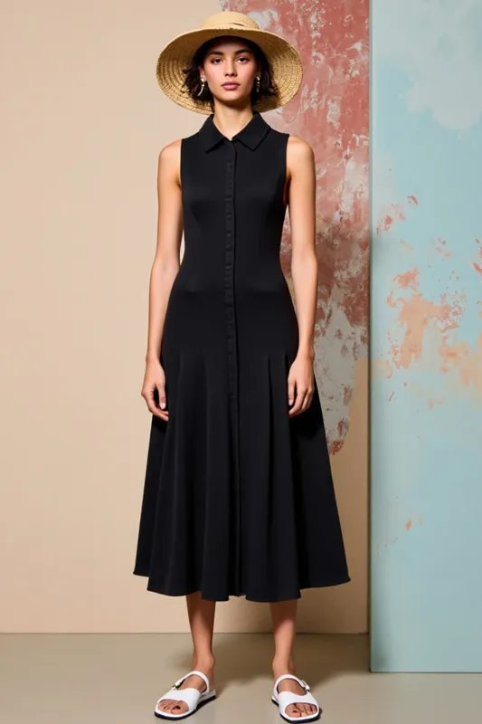 Black Keyhole A Line Simple Wedding Guest Dress sold by Zapaka