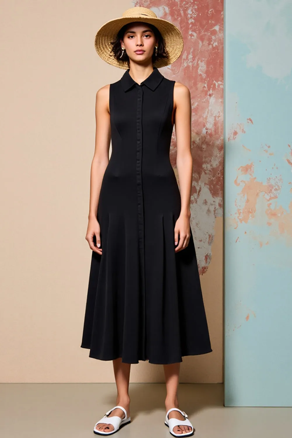 Black Keyhole A Line Simple Wedding Guest Dress sold by Zapaka