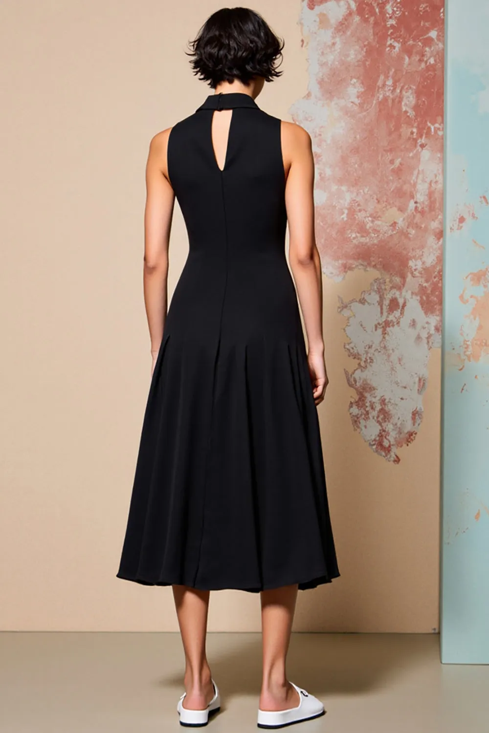 Black Keyhole A Line Simple Wedding Guest Dress sold by Zapaka product image thumbnail 2