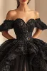 Ball Gown Off The Shoulder Black Lace Quinceanera Dress sold by Zapaka