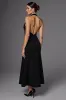 A Line Halter Sleeveless Black Long Formal Dress sold by Zapaka