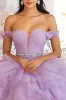 Off The Shoulder Lilac Ball Gown Ruffled Quinceanera Dress sold by Zapaka