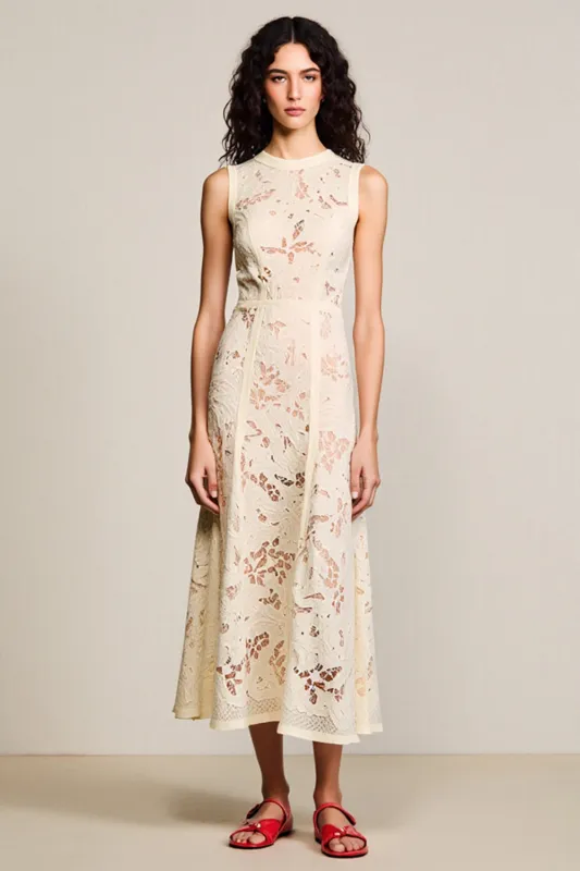 Apricot Lace A Line Wedding Guest Dress sold by Zapaka