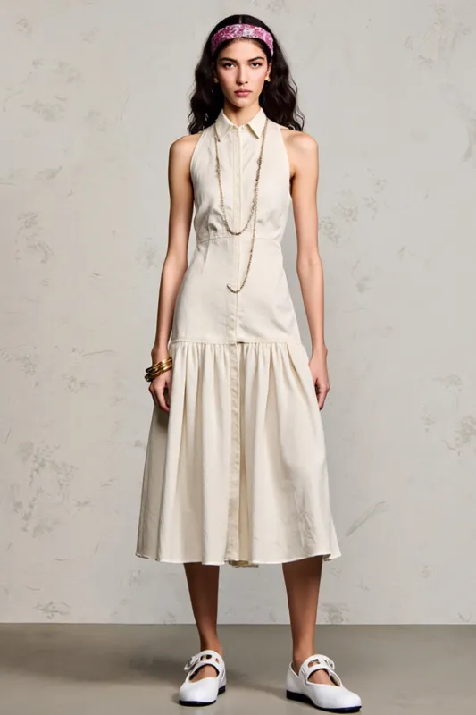 Ivory Keyhole A Line Wedding Guest Dress sold by Zapaka