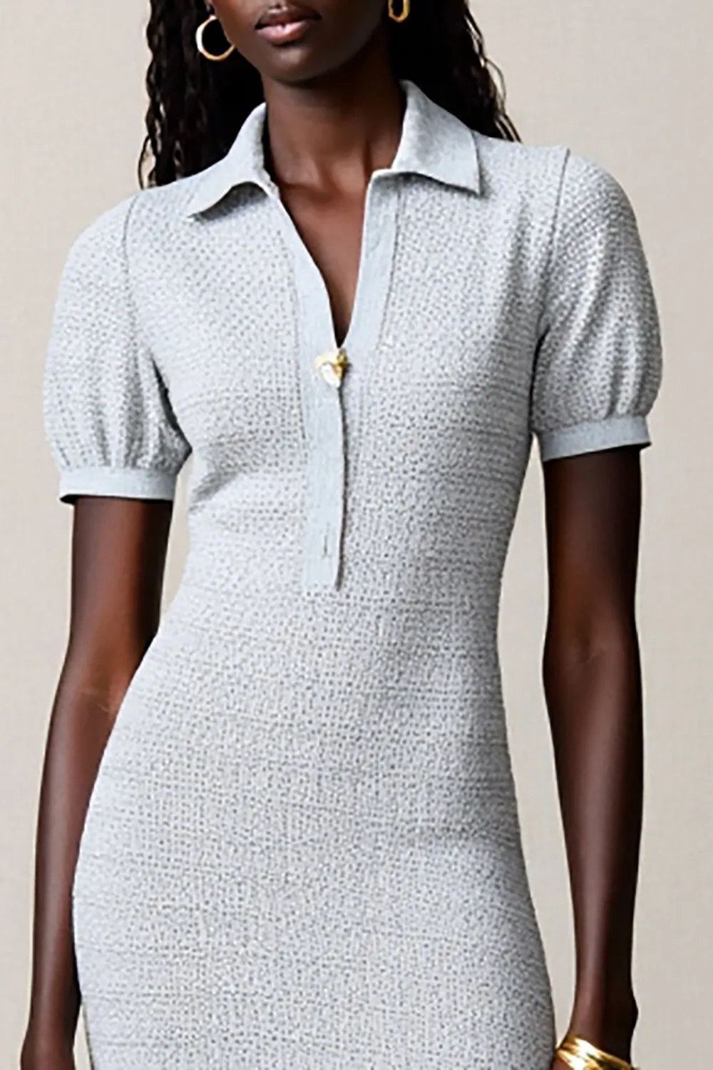 Dusty Blue A Line Wedding Guest Dress With Ruffles sold by Zapaka product image thumbnail 3