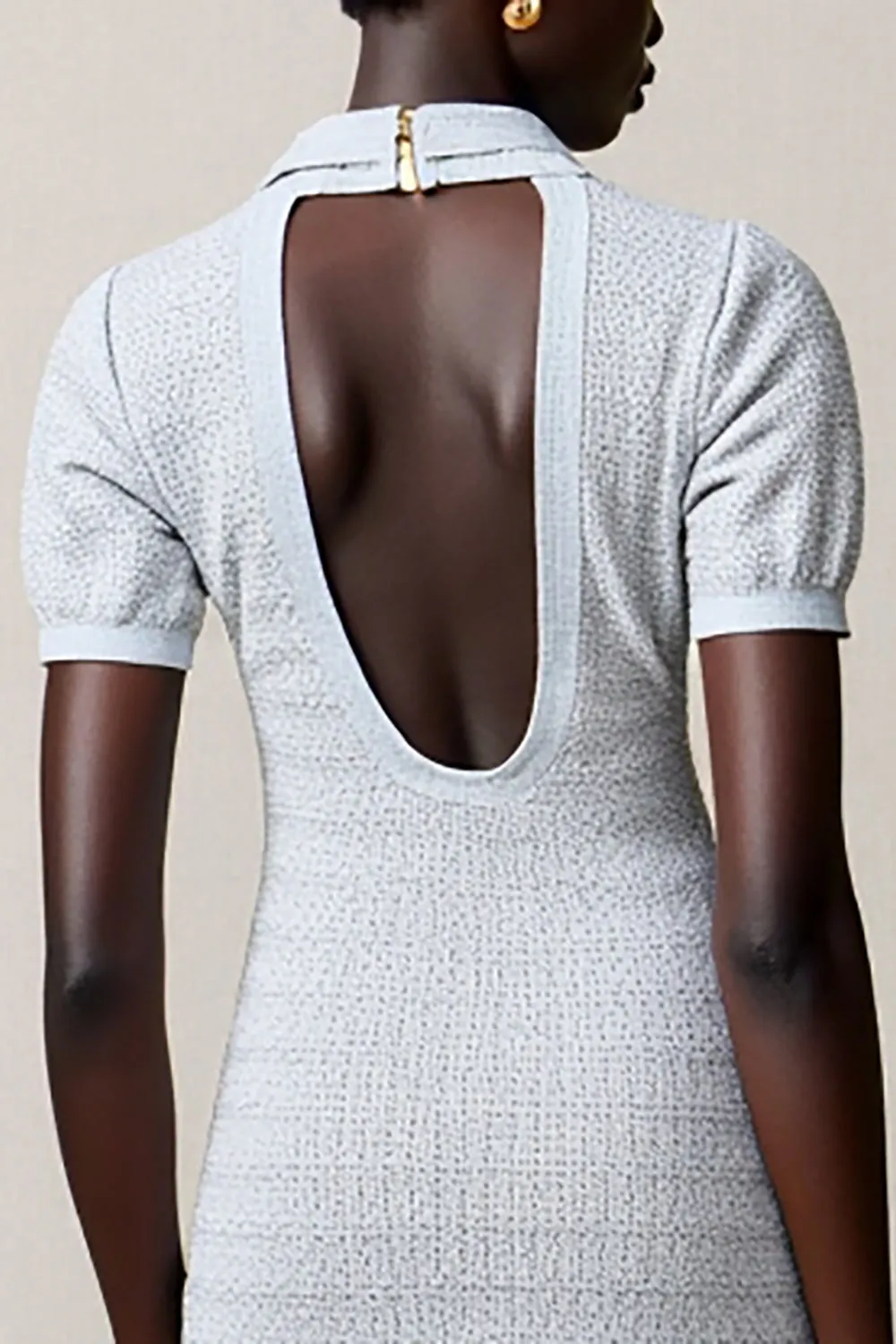 Dusty Blue A Line Wedding Guest Dress With Ruffles sold by Zapaka product image thumbnail 4